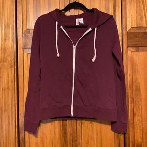 Burgundy zip up jacket